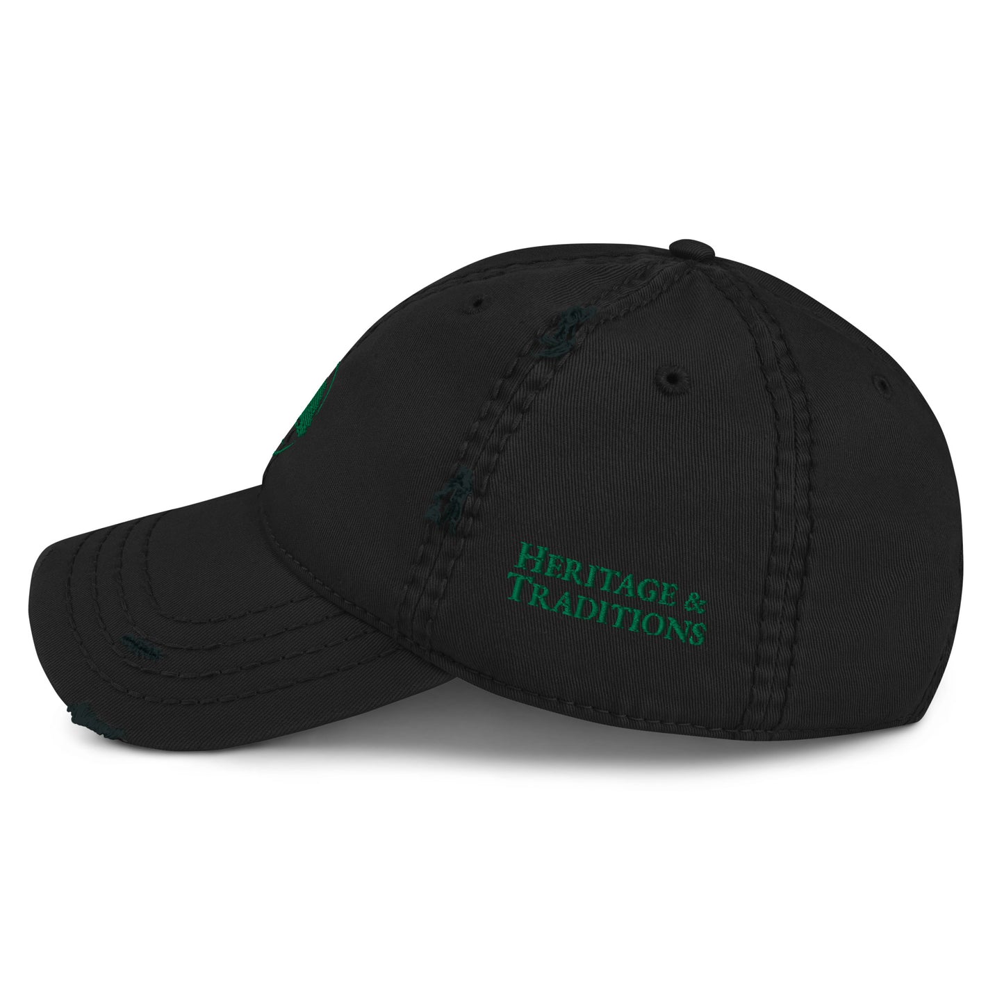 Oak Tree Logo Green Distressed Hat
