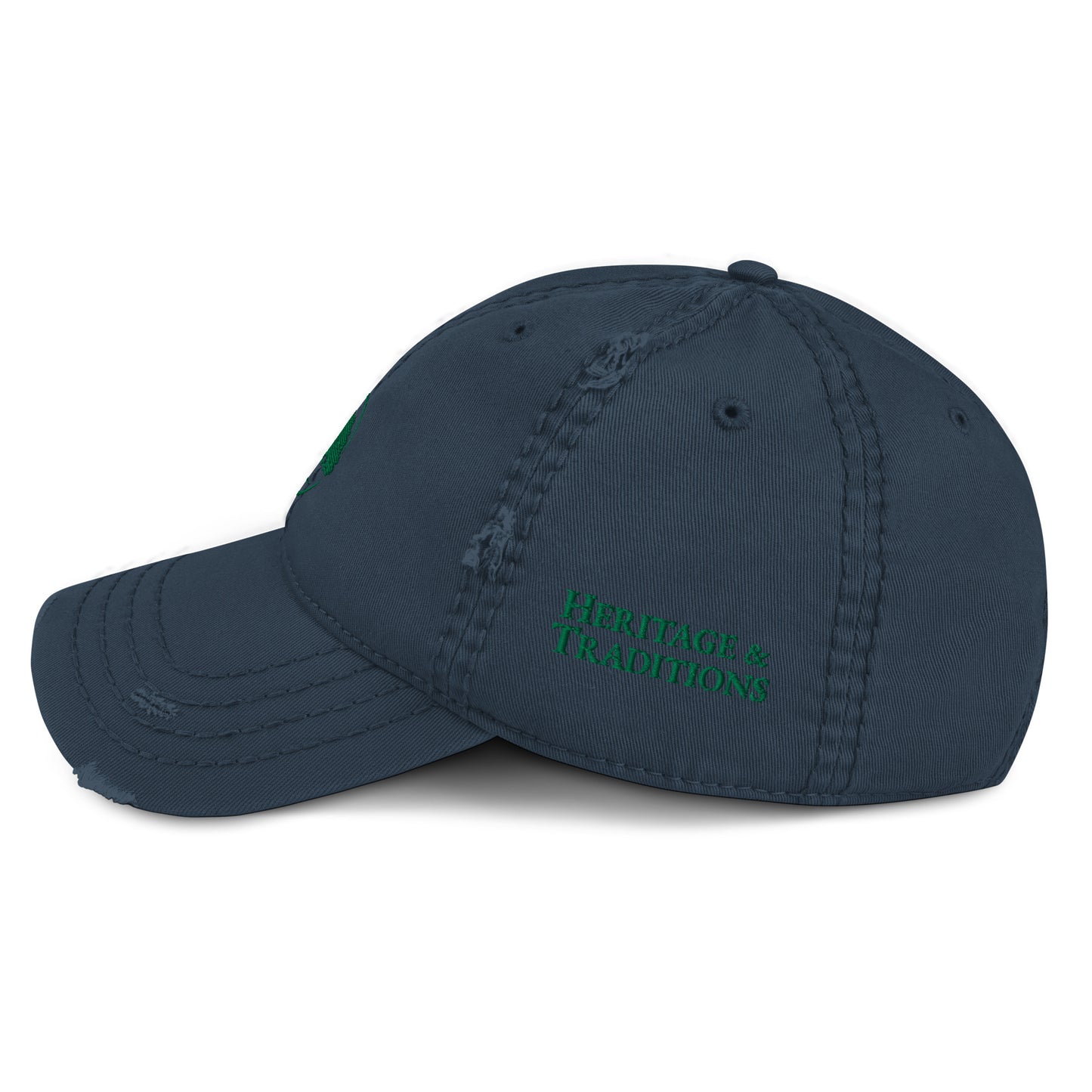 Oak Tree Logo Green Distressed Hat