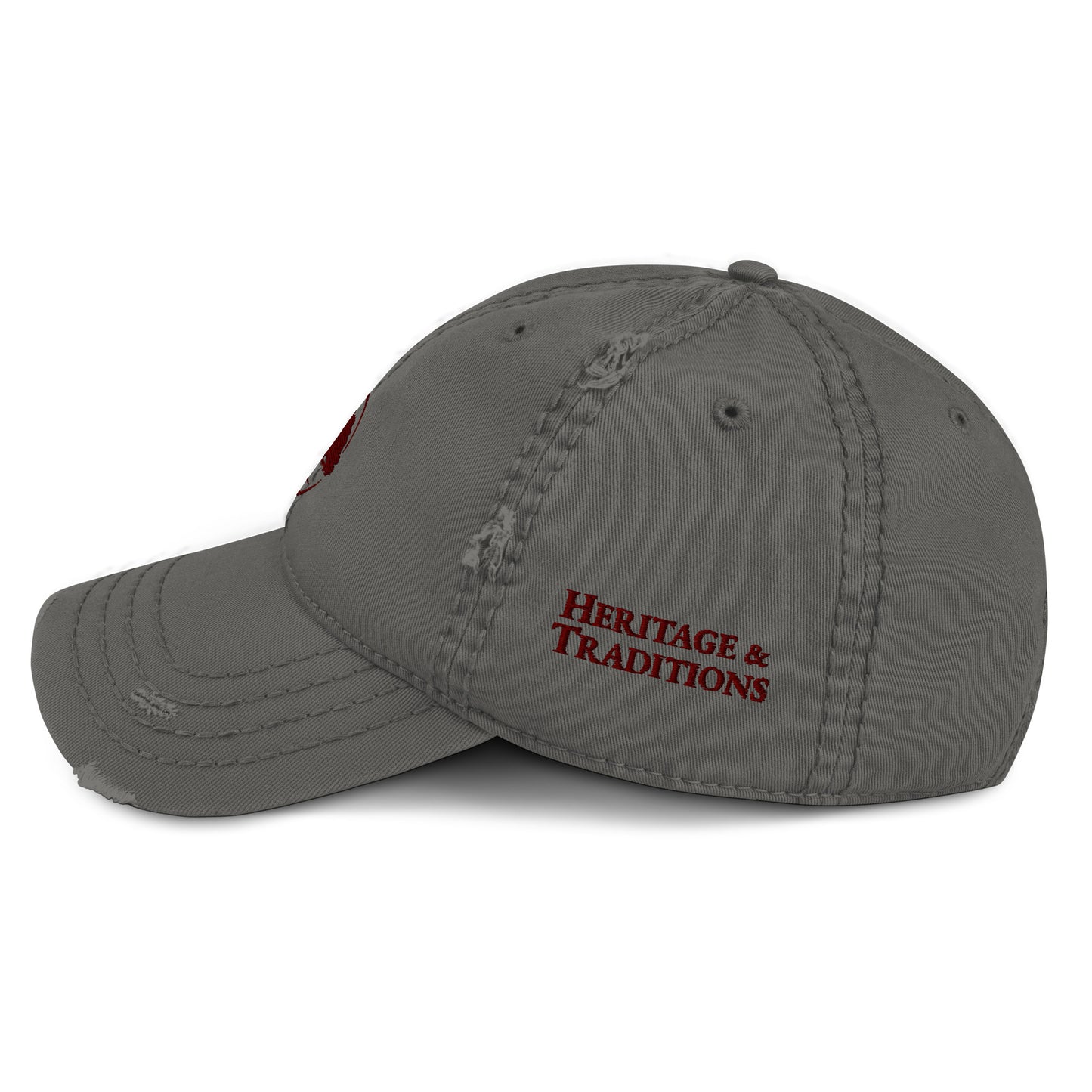 Oak Tree Logo Maroon Distressed Hat