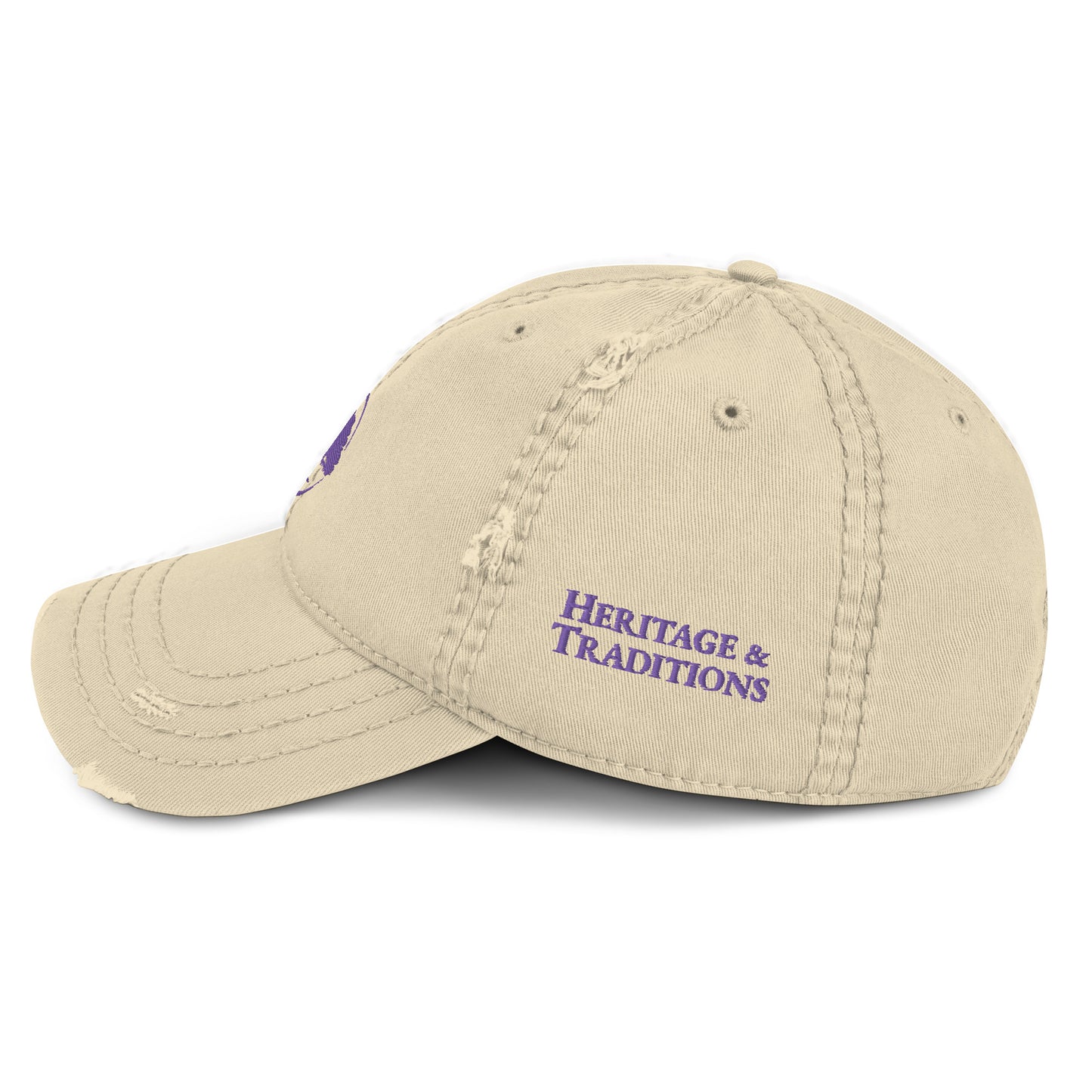 Oak Tree Logo Purple Distressed Hat