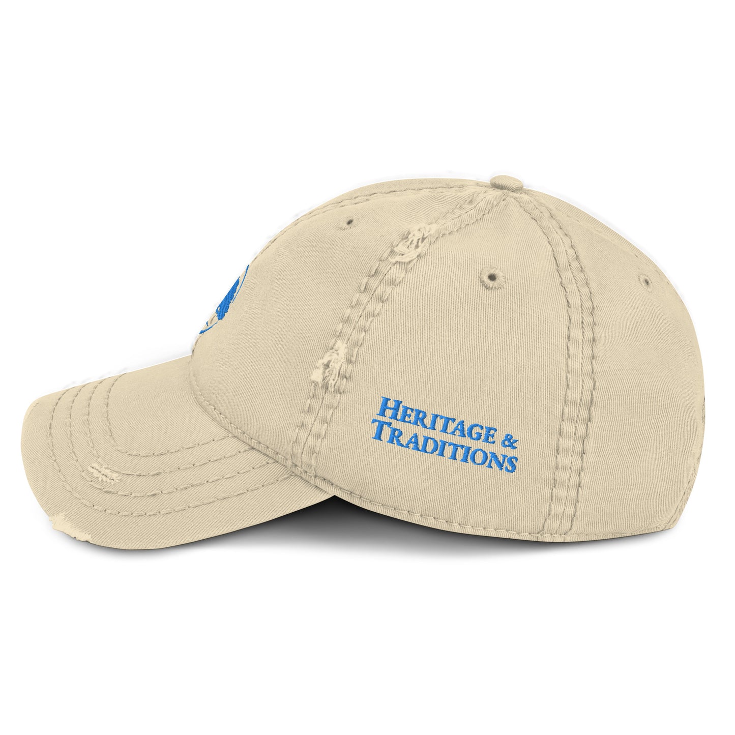 Oak Tree Logo Light Blue Distressed Hat