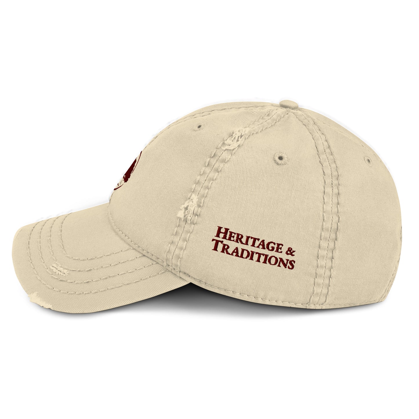 Oak Tree Logo Maroon Distressed Hat