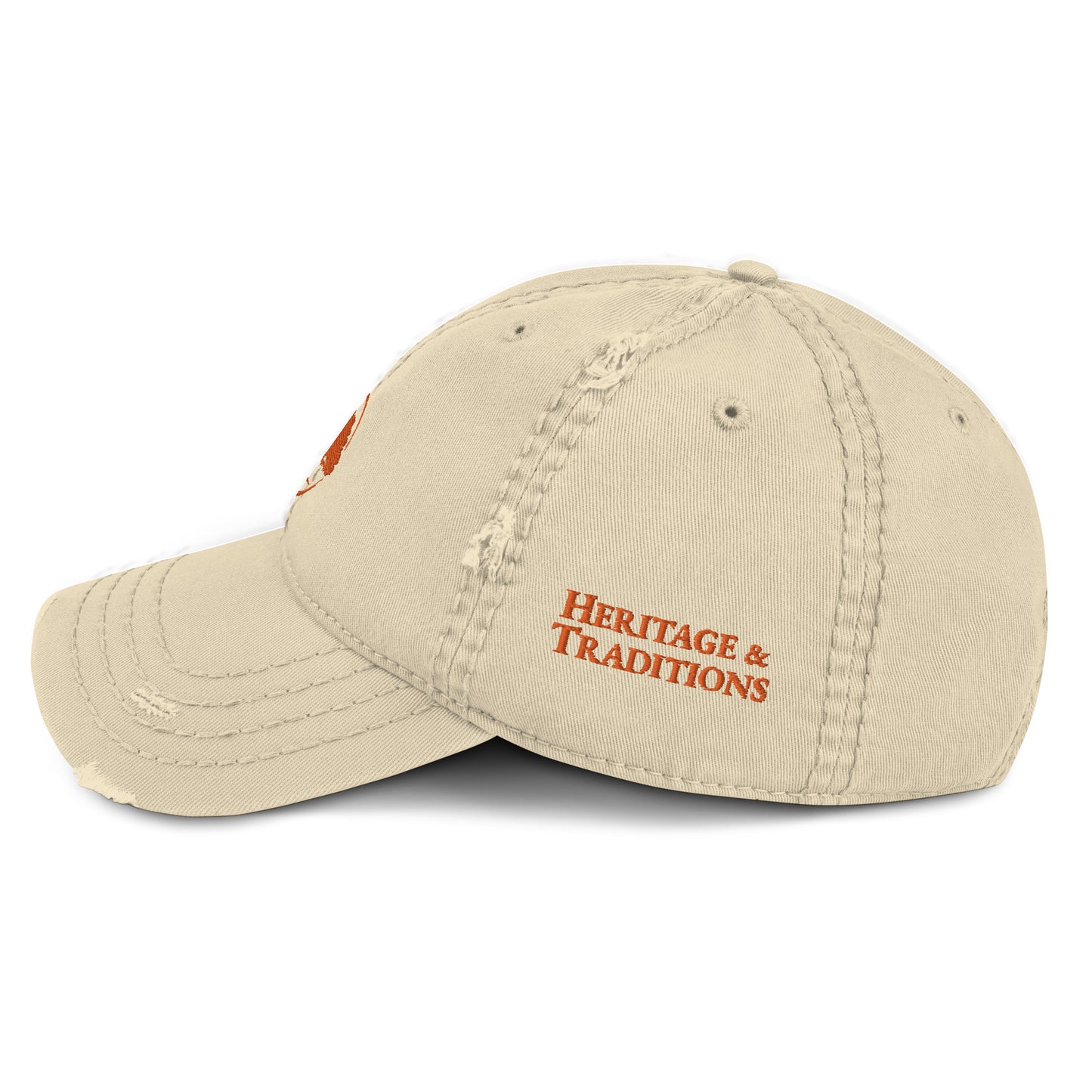 Oak Tree Logo Orange Distressed Hat