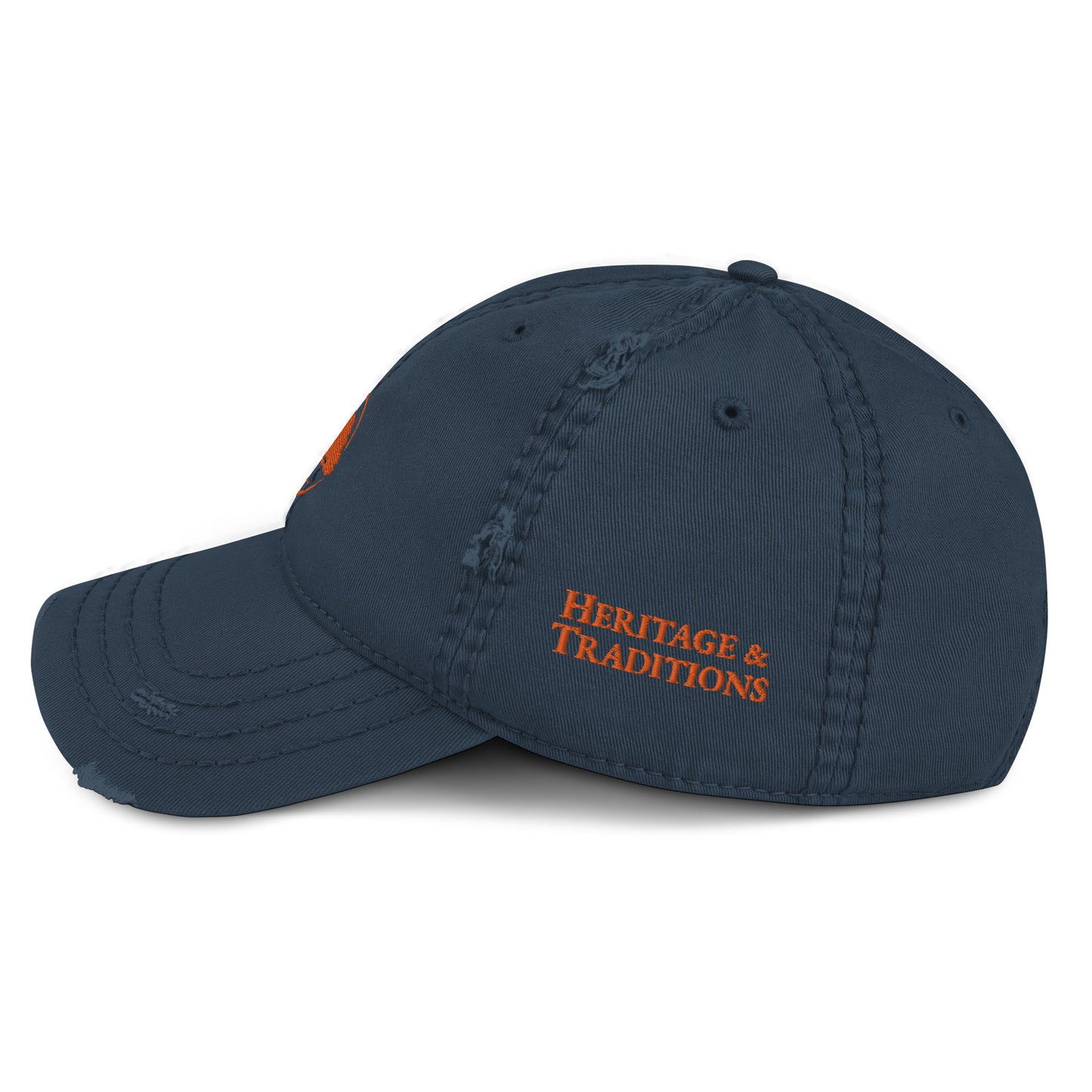 Oak Tree Logo Orange Distressed Hat